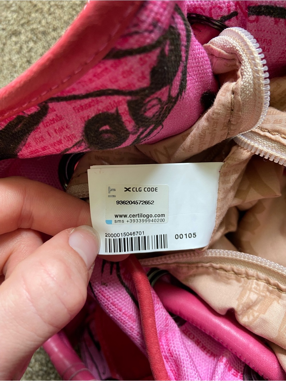 Vintage John Galliano Pink Newspaper Print Leather/Canvas Shoulder Slouchy Bag - Picture 8 of 15